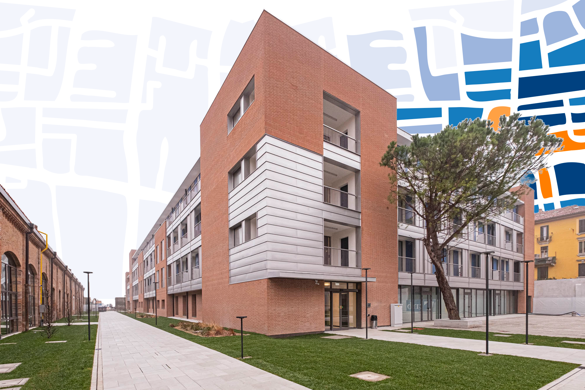Student Housing con sfondo TEHA