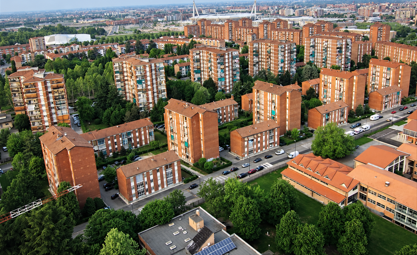 Panorama urbana residenziale dall’alto